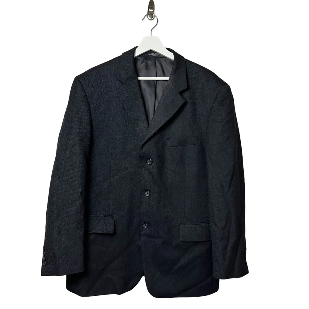 Jones New York Sport Coat Blazer Jacket Mens 43R Lambswool Cashmere Charcoal